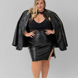 PENCIL SKIRT WITH SLIT plus-size - AMOUR781