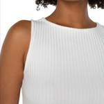 SLEEVELESS BOAT NECK RIB KNIT TOP plus-size - AMOUR781