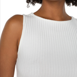 SLEEVELESS BOAT NECK RIB KNIT TOP plus-size - AMOUR781