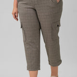 UTILITY CROP WITH TAB HEM AND CARGO plus-size - AMOUR781