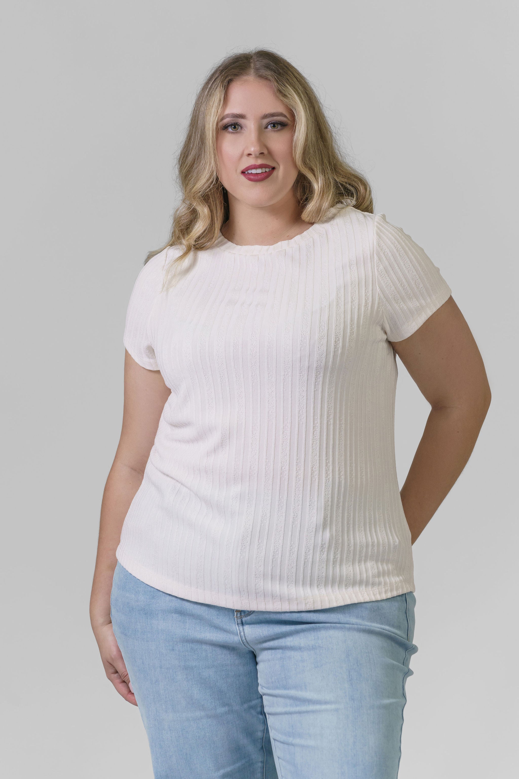 BOAT NECK BABY TEE plus-size - AMOUR781