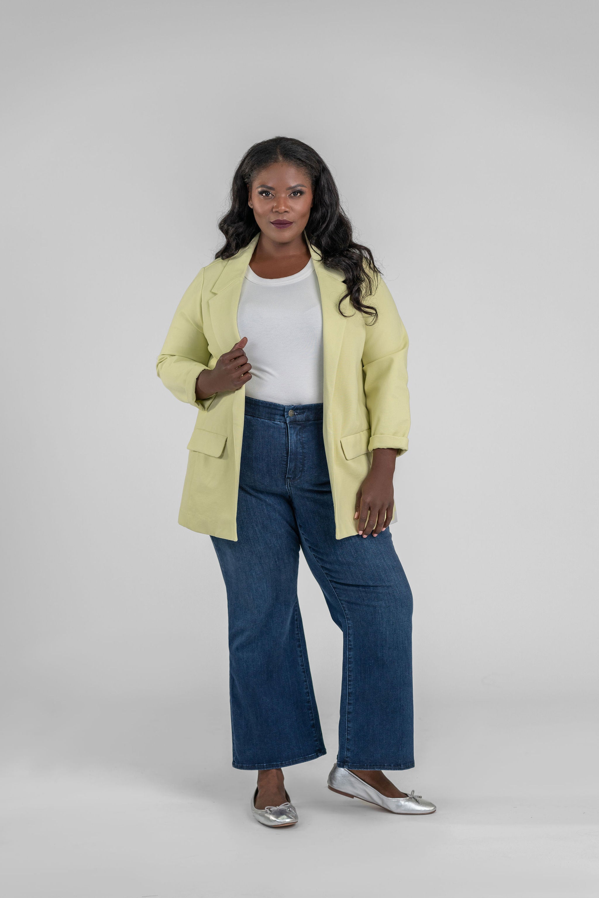 BOYFRIEND BLAZER WITH PRINCESS DARTS plus-size - AMOUR781