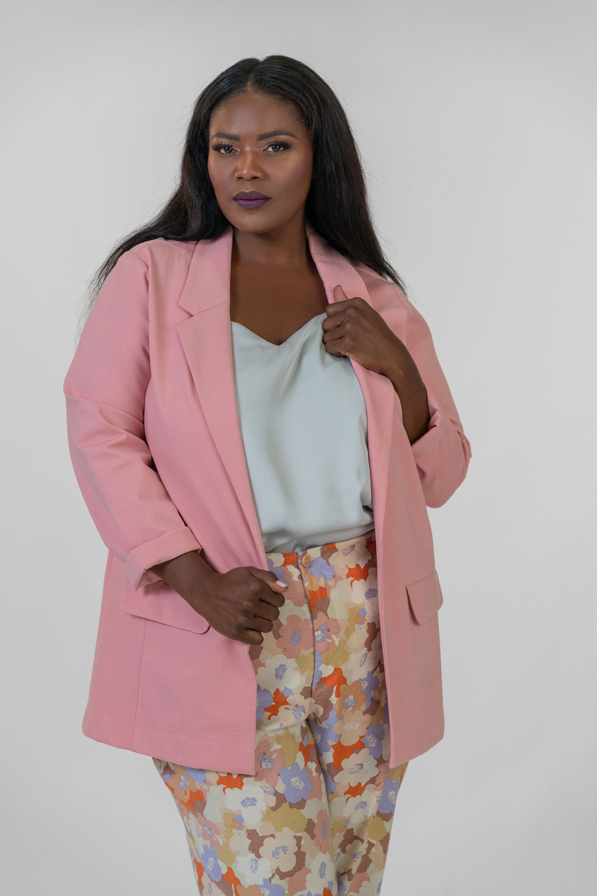 BOYFRIEND BLAZER WITH PRINCESS DARTS plus-size - AMOUR781