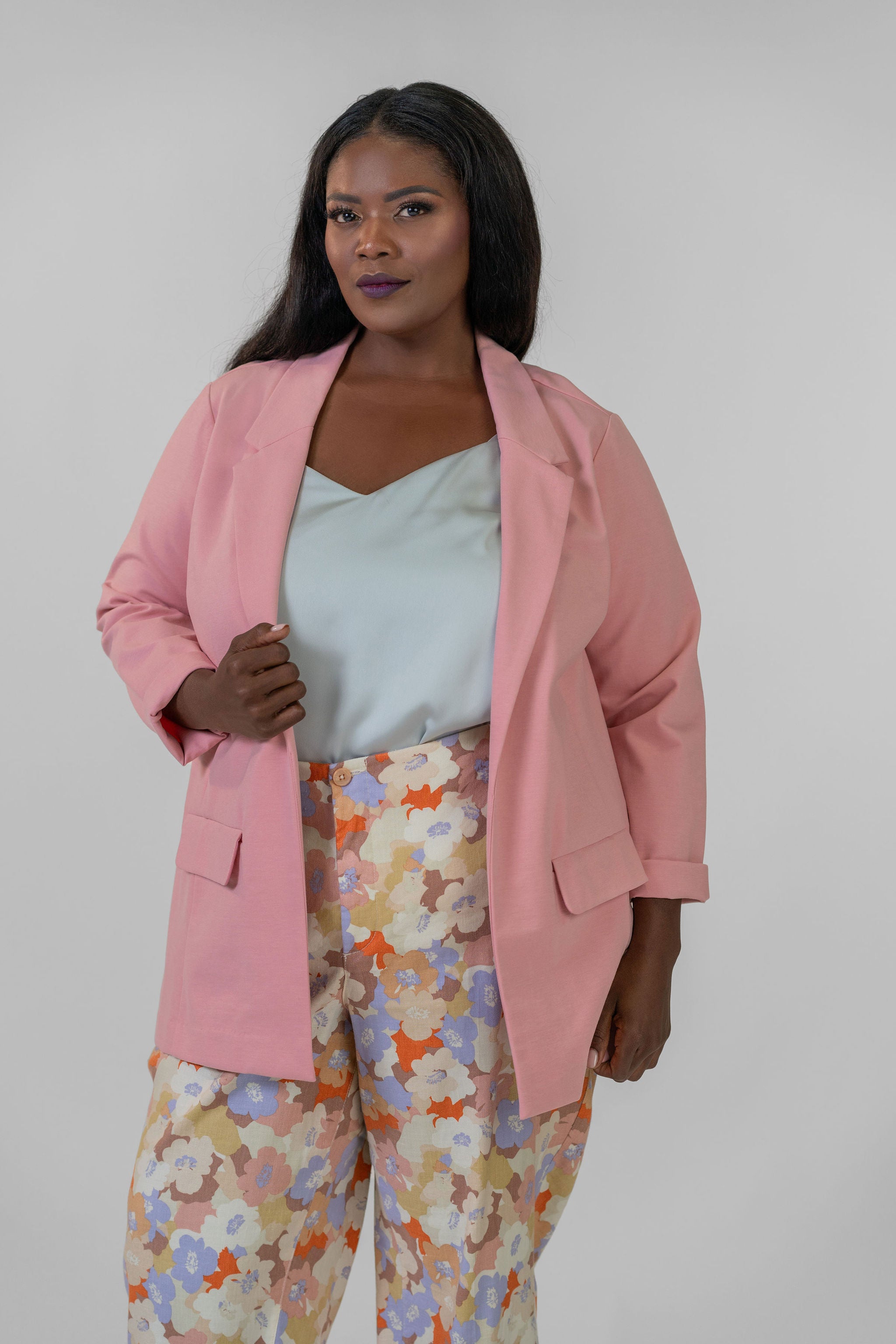 BOYFRIEND BLAZER WITH PRINCESS DARTS plus-size - AMOUR781