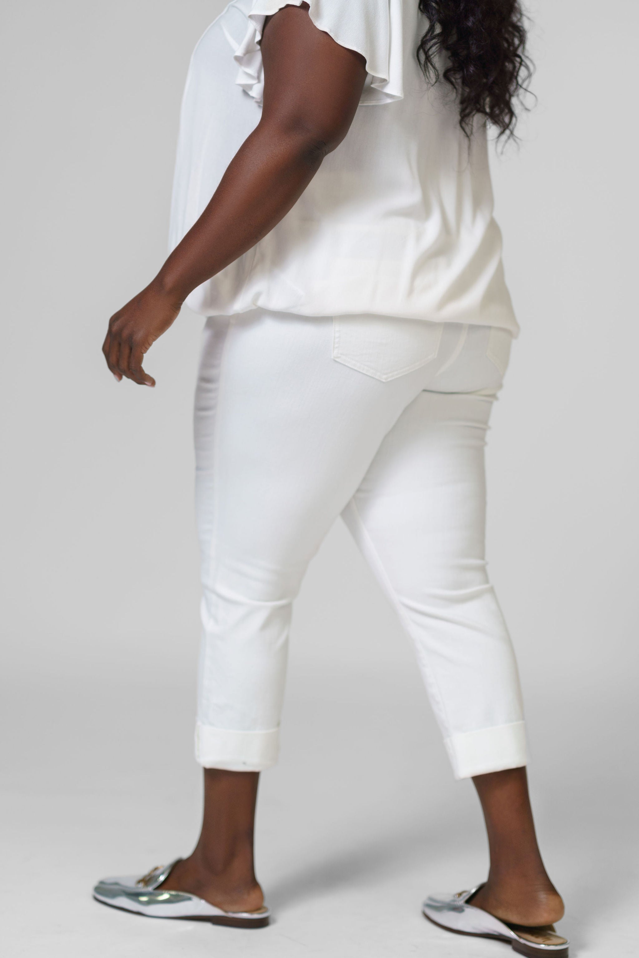 CHARLIE CROP WIDE ROLLED CUFF 24" JEAN plus-size - AMOUR781