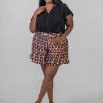 FLOWY CHECK SHORT plus-size - AMOUR781