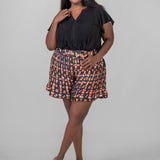 FLOWY CHECK SHORT plus-size - AMOUR781