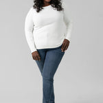 LONG SLEEVE BOAT NECK KNIT TOP plus-size - AMOUR781