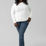 LONG SLEEVE BOAT NECK KNIT TOP plus-size - AMOUR781