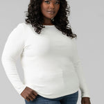 LONG SLEEVE BOAT NECK KNIT TOP plus-size - AMOUR781