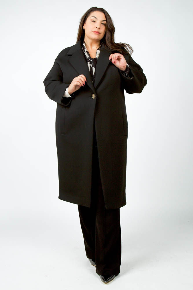 LONG ONE BUTTON COAT plus-size - AMOUR781