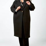 LONG ONE BUTTON COAT plus-size - AMOUR781