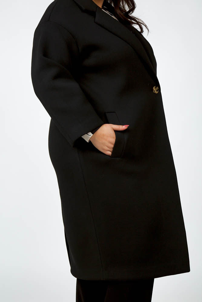 LONG ONE BUTTON COAT plus-size - AMOUR781