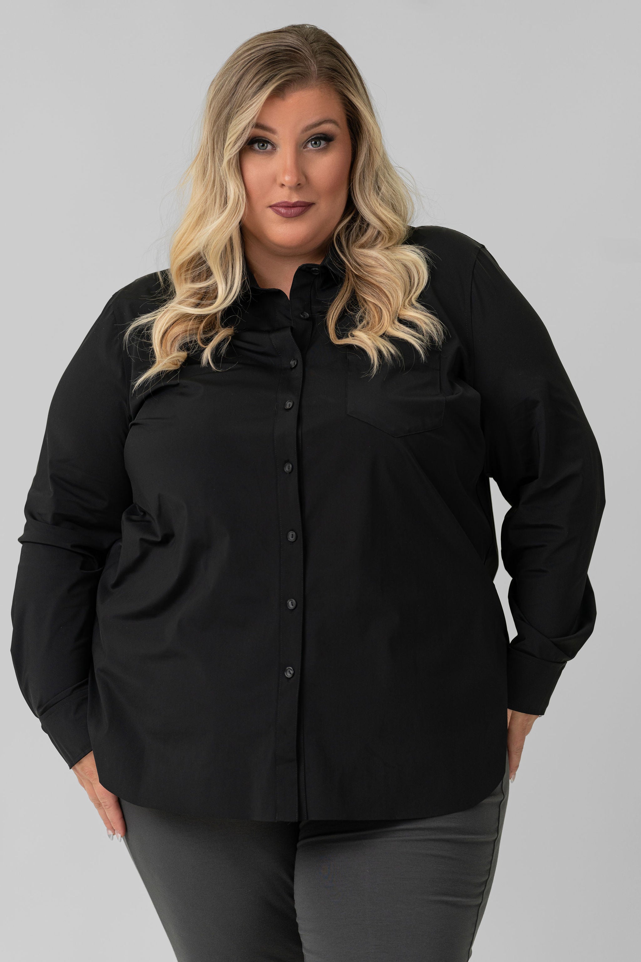 SCHIFFER BUTTON DOWN plus-size - AMOUR781