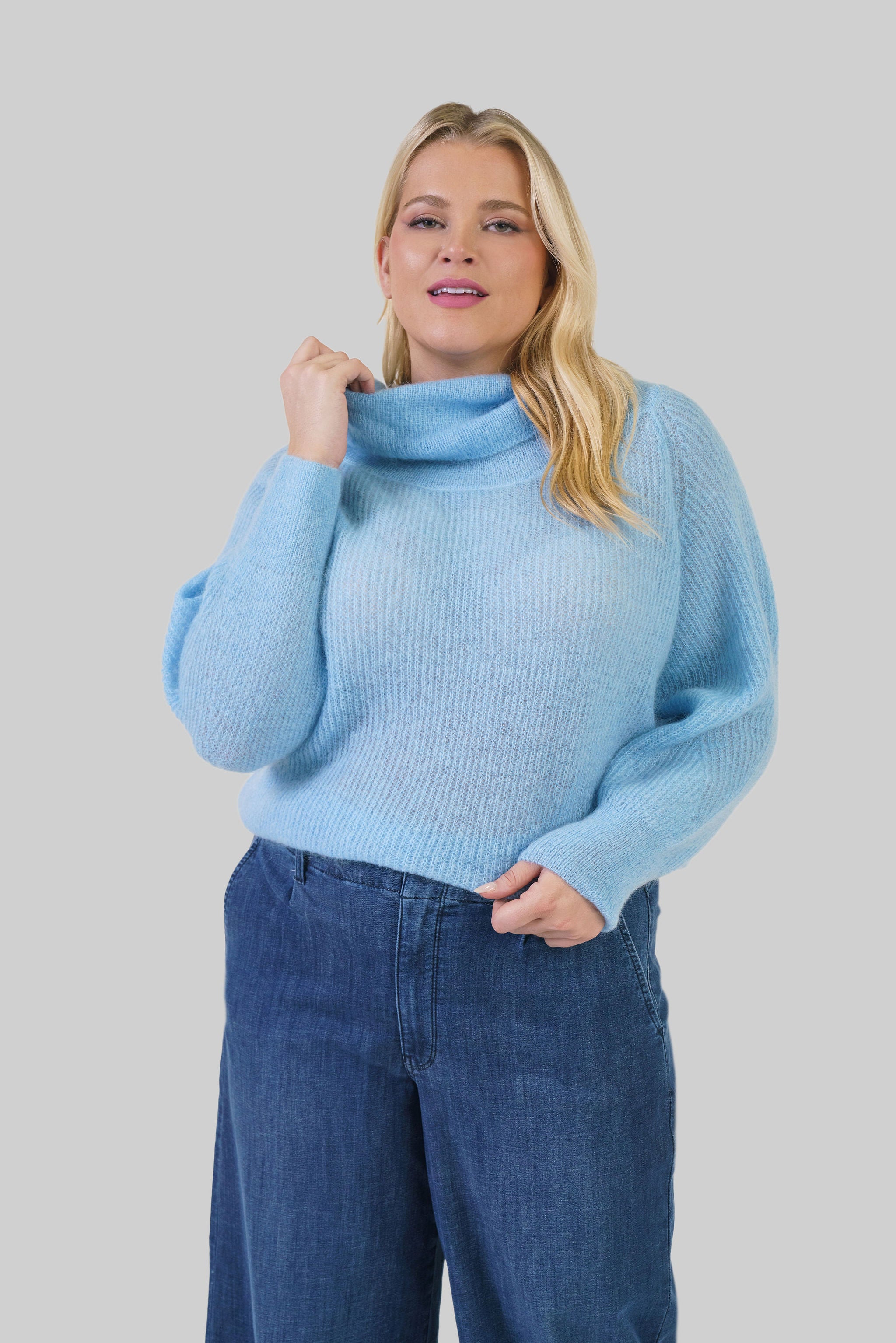 CAELIE MOHAIR BARDOT SWEATER plus-size - AMOUR781