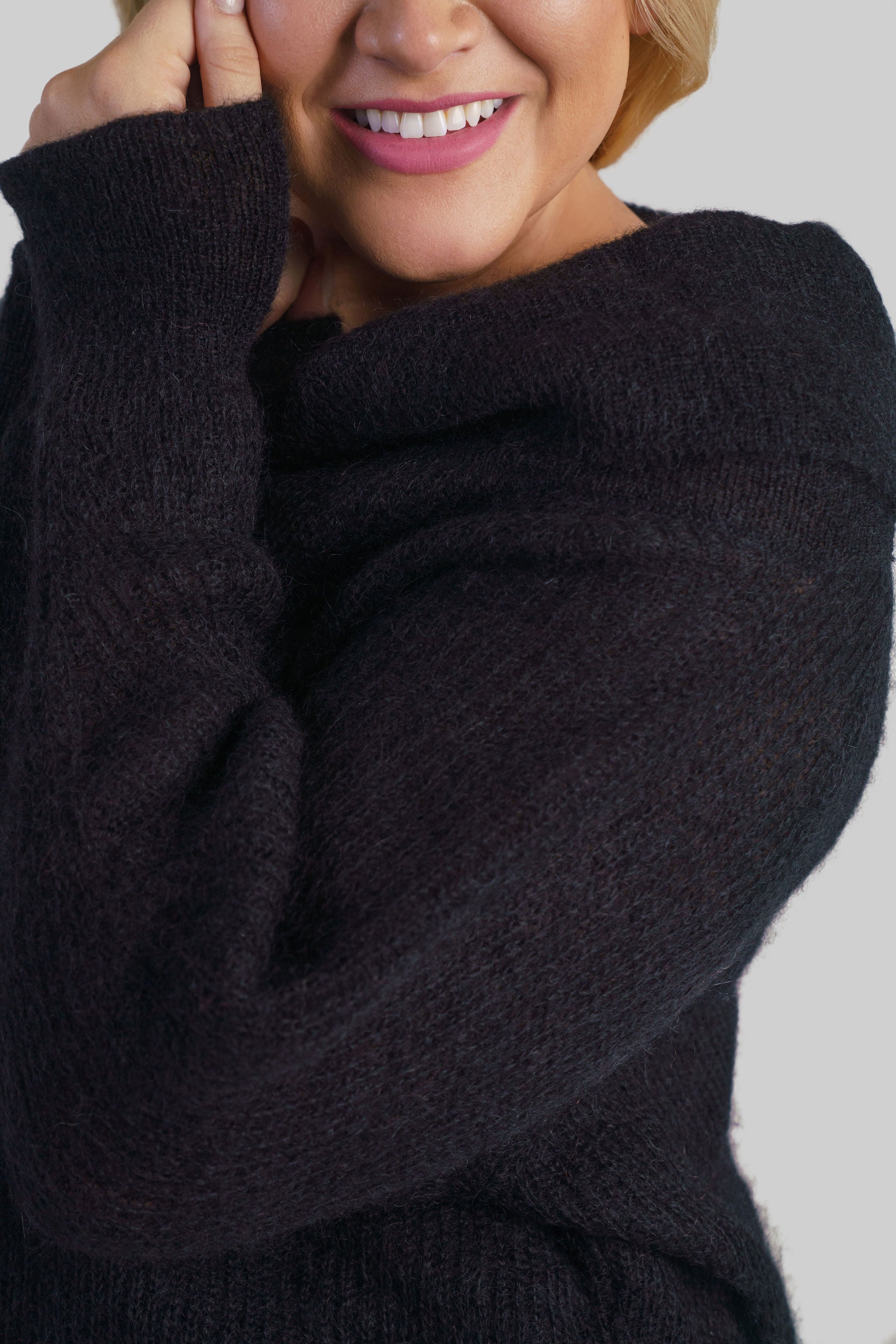 CAELIE MOHAIR BARDOT SWEATER plus-size - AMOUR781