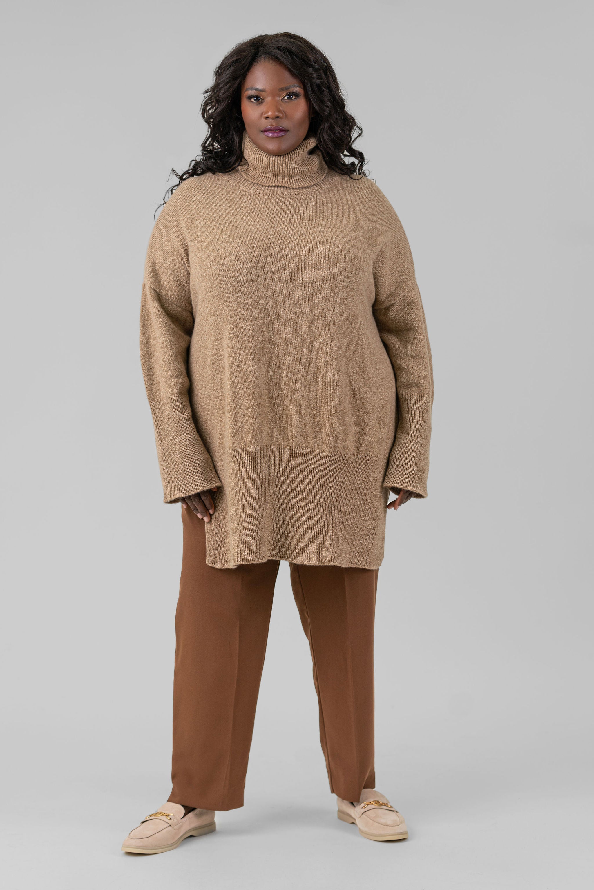 LONG LOOSE SWEATER IN WOOL AND CASHMERE - GALICE plus-size - AMOUR781