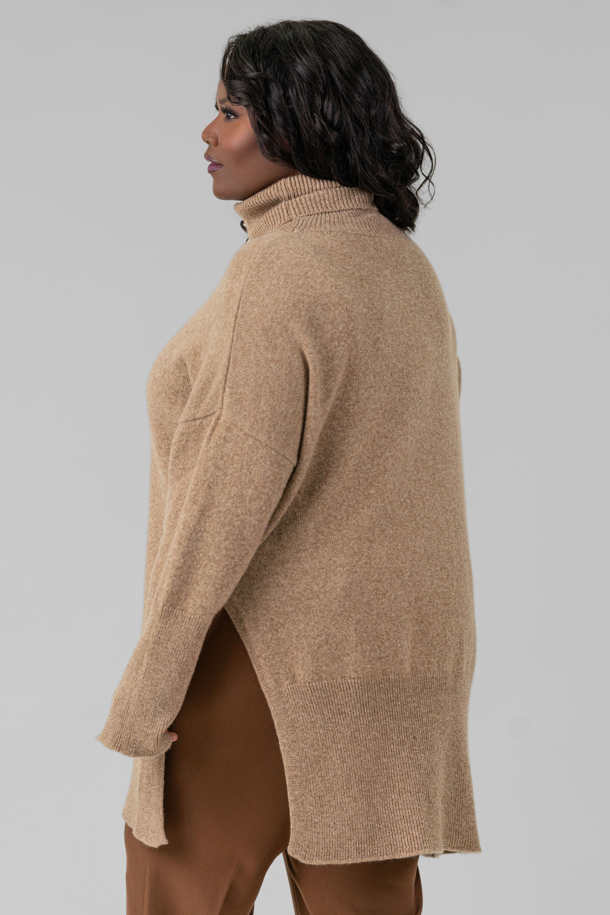 LONG LOOSE SWEATER IN WOOL AND CASHMERE - GALICE plus-size - AMOUR781