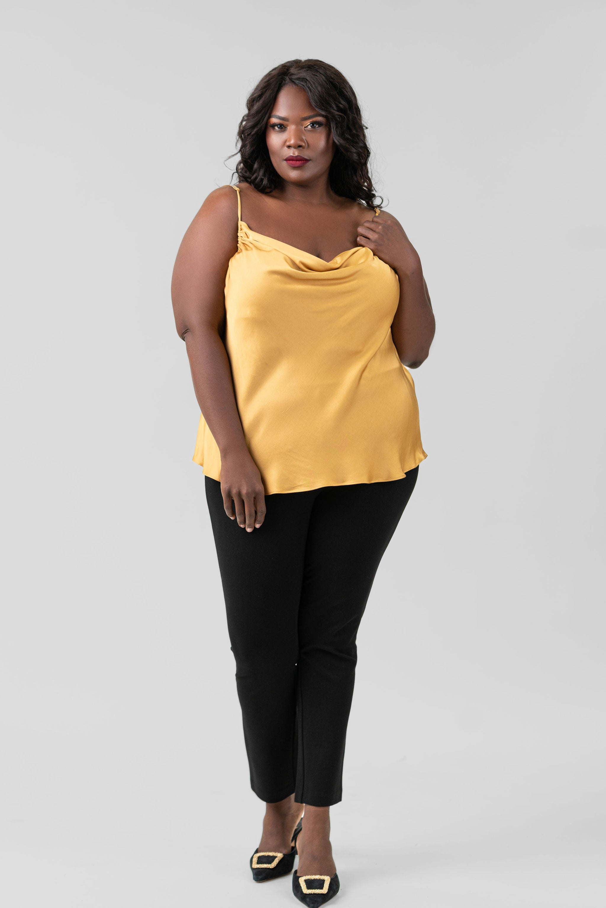 DRAPE NECK TANK plus-size - AMOUR781