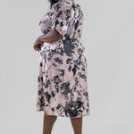 FLORAL BURNOUT DRESS plus-size - AMOUR781