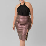 METALLIC STRETCH SKIRT plus-size - AMOUR781