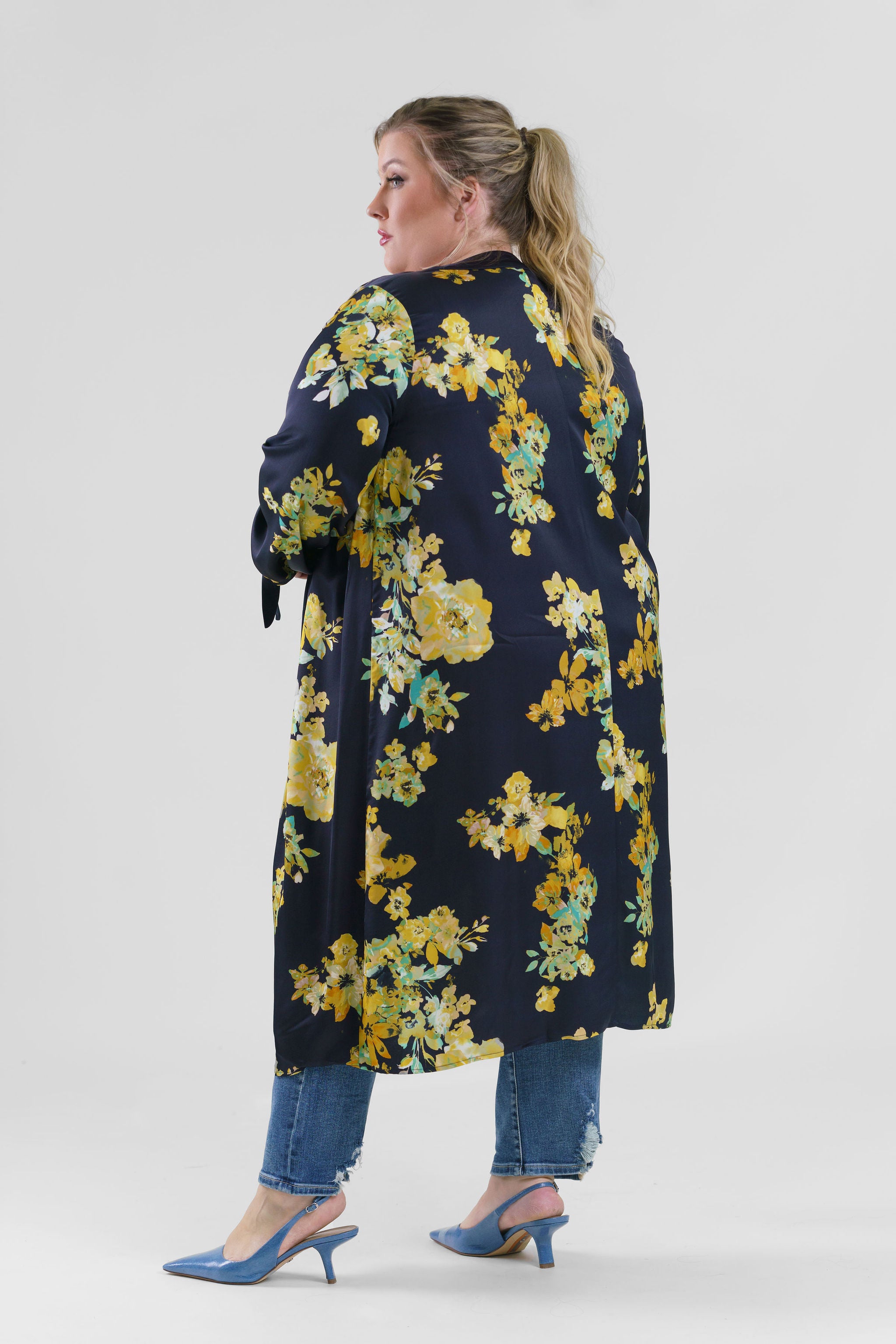 PRINTED FLORAL DUSTER plus-size - AMOUR781