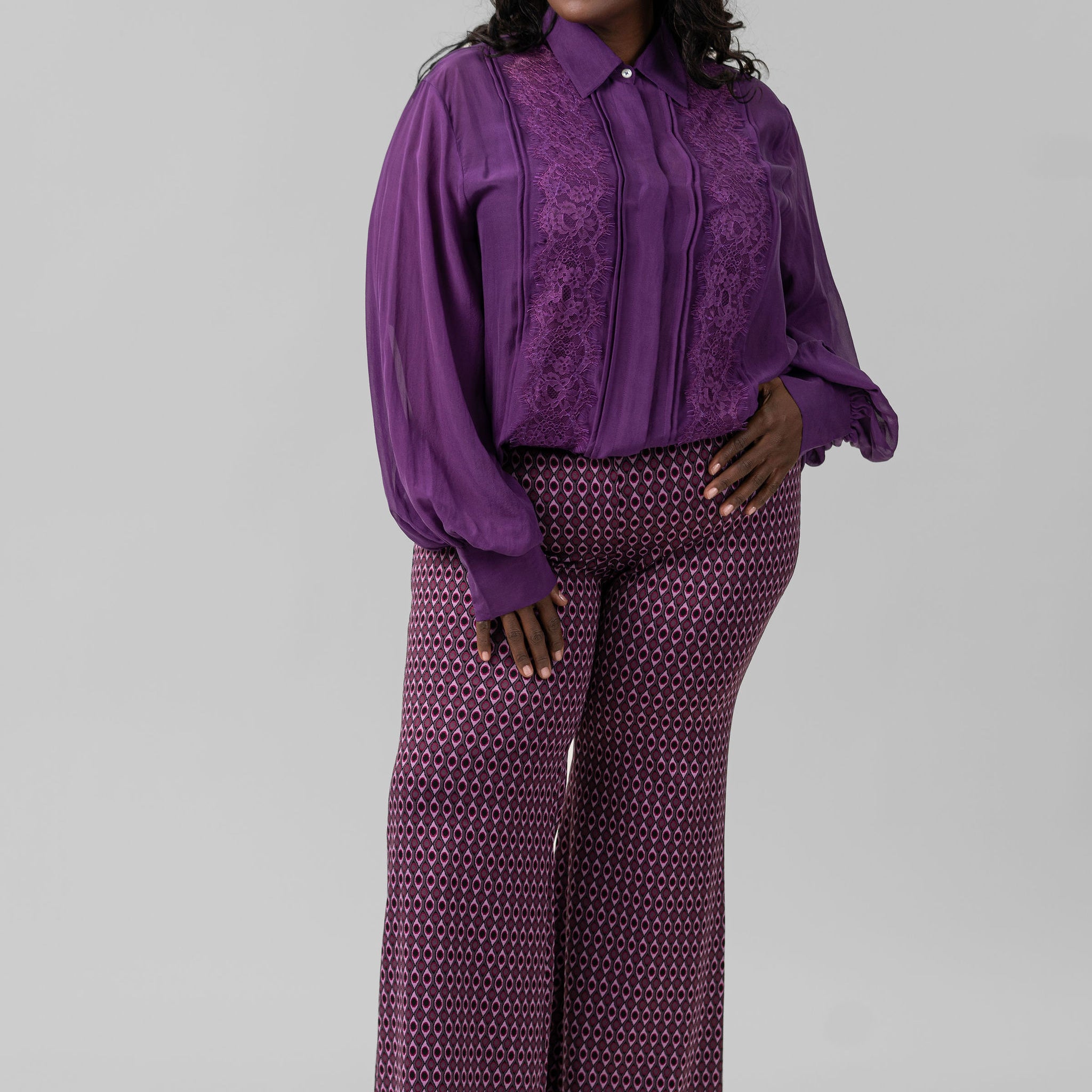 GEO PATTERN TROUSER plus-size - AMOUR781