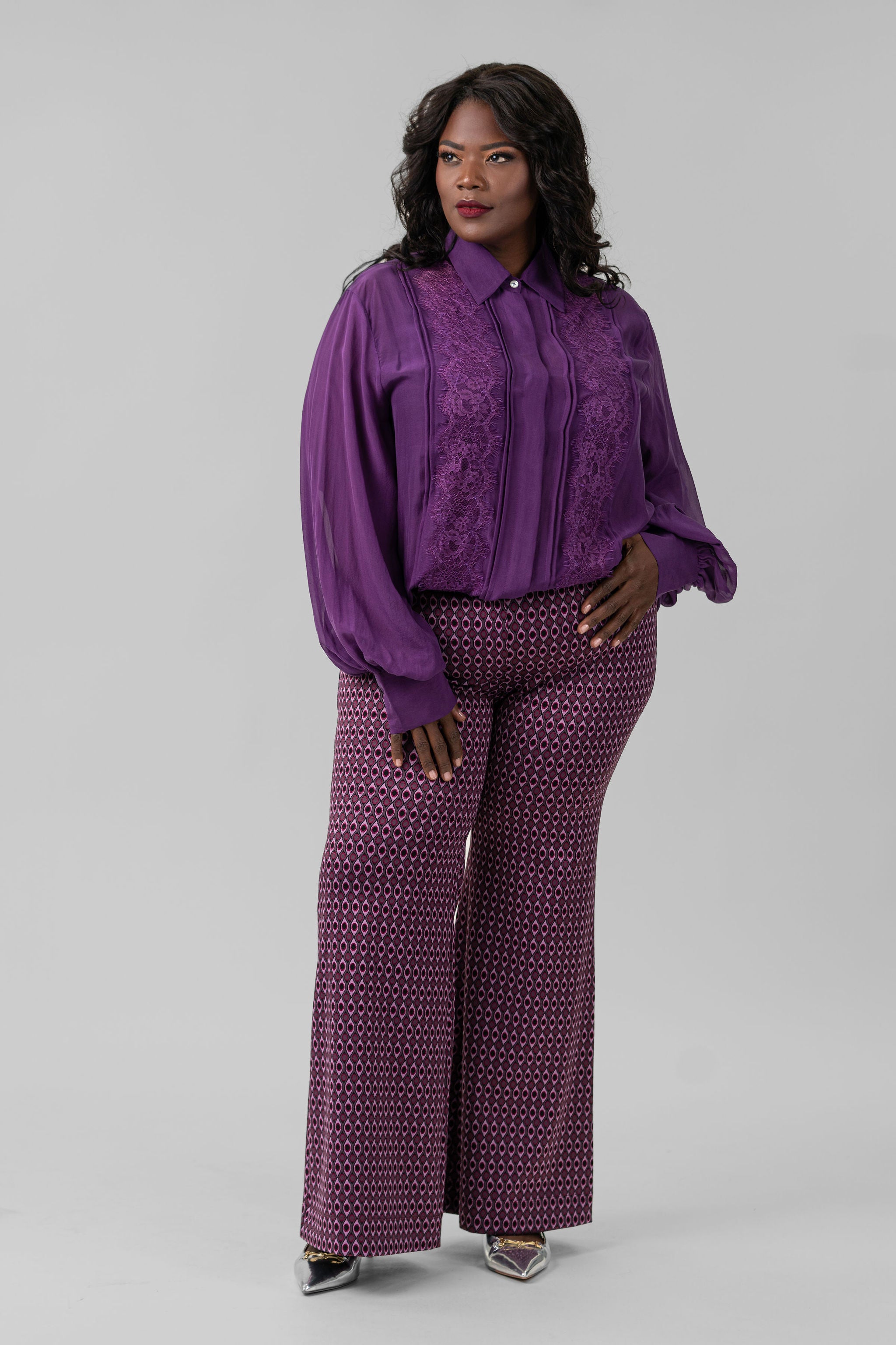 GEO PATTERN TROUSER plus-size - AMOUR781