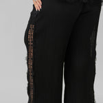 PLEATED TROUSER WITH LACE TRIM plus-size - AMOUR781