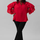 RUFFLED SLEEVE TOP plus-size - AMOUR781