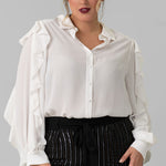 RUFFLED SLEEVE TOP plus-size - AMOUR781