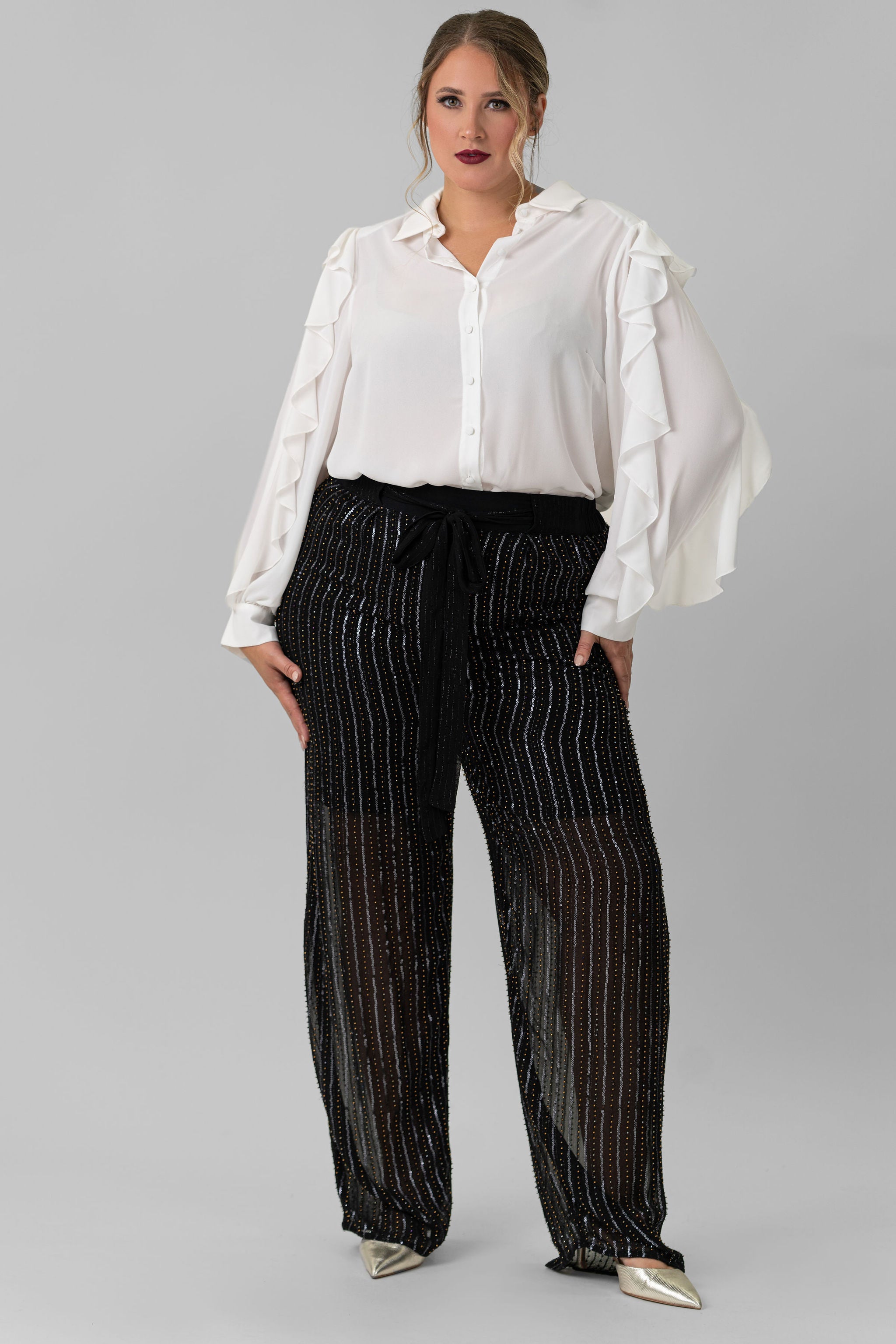 PELONI WIDELEG PANT plus-size - AMOUR781