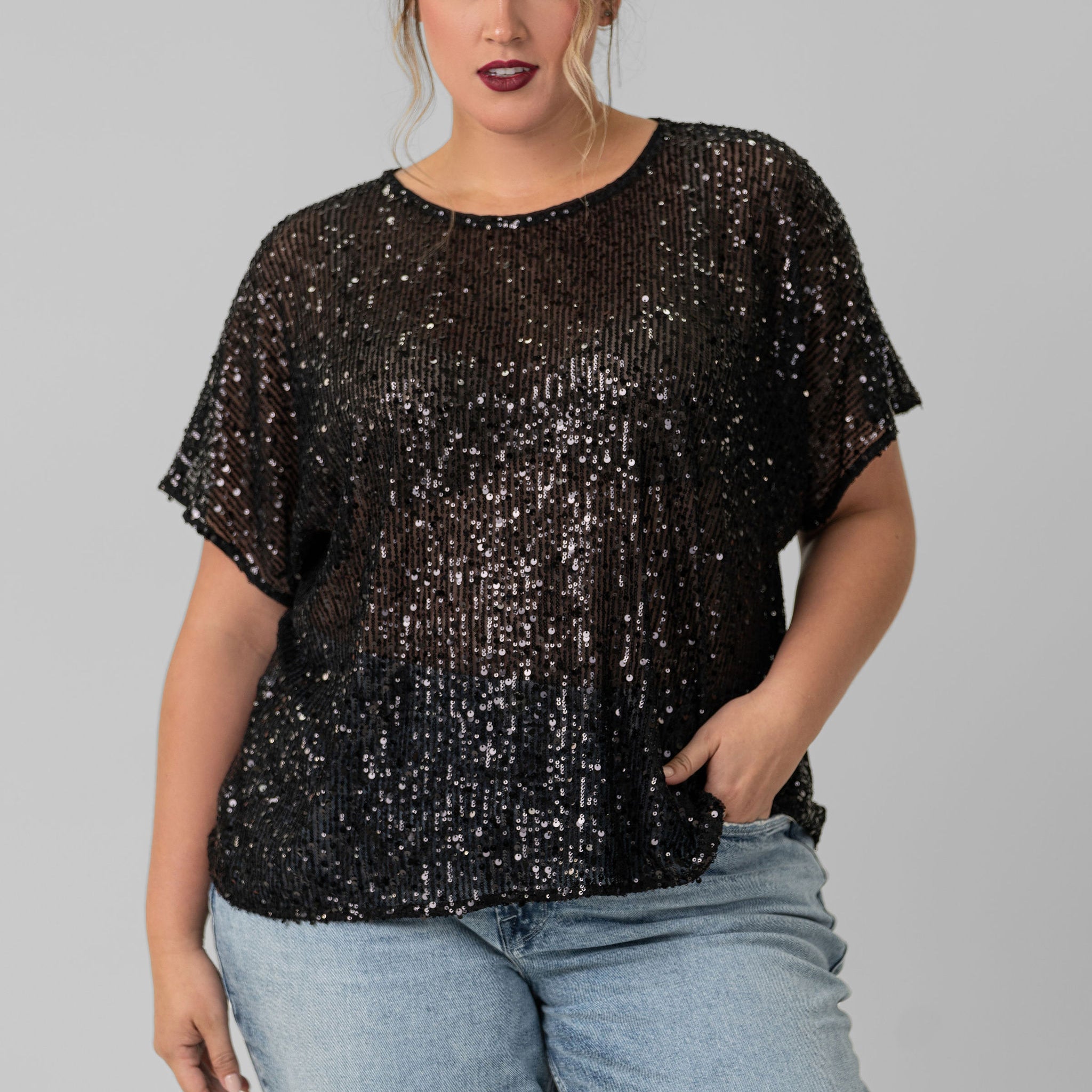 SEQUIN TOP plus-size - AMOUR781