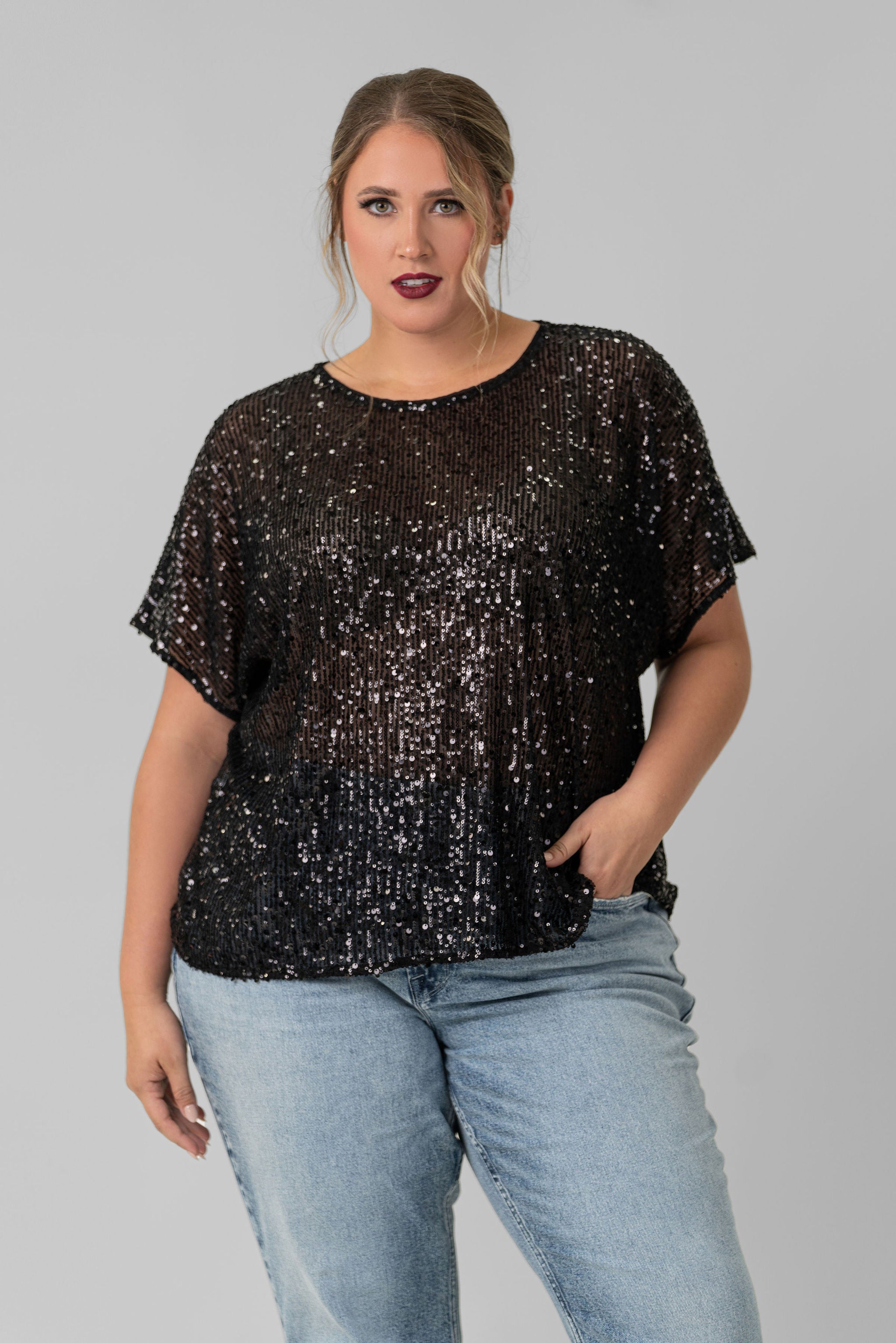 SEQUIN TOP plus-size - AMOUR781