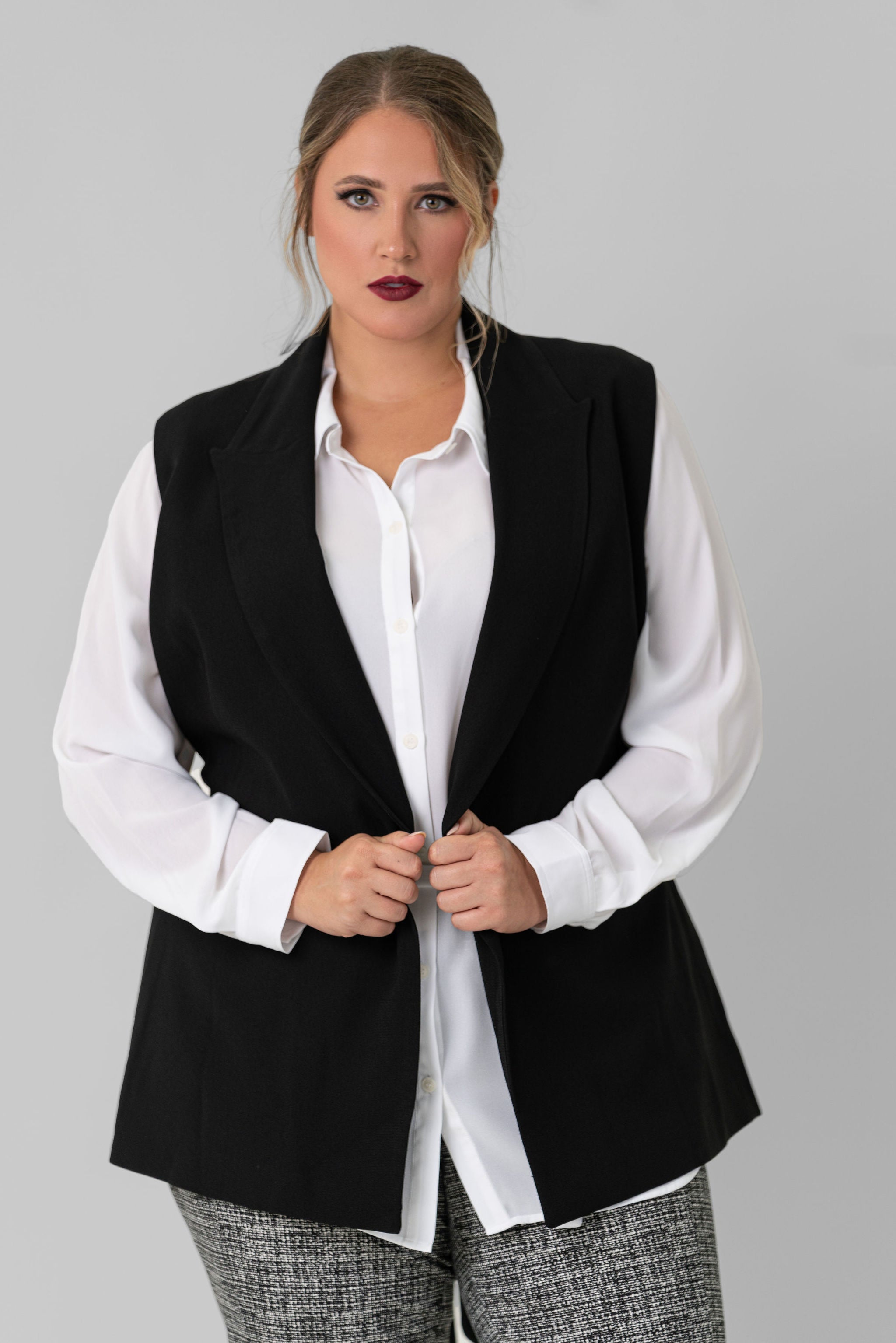 VEST WITH BELT plus-size - AMOUR781