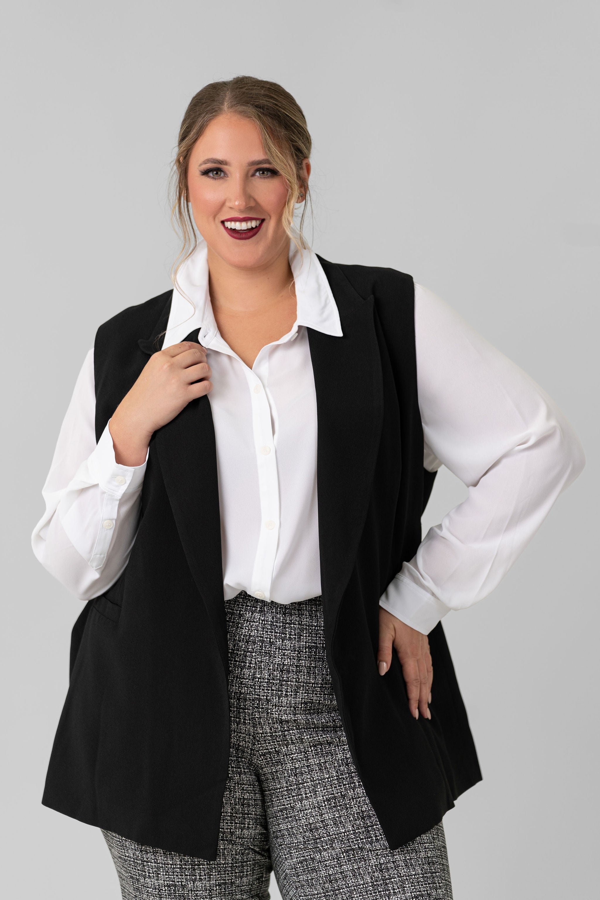 VEST WITH BELT plus-size - AMOUR781