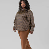 GOLD DIAMOND PRINT BLOUSE plus-size - AMOUR781