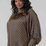 GOLD DIAMOND PRINT BLOUSE plus-size - AMOUR781