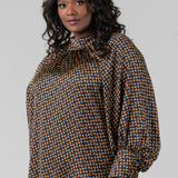 GOLD DIAMOND PRINT BLOUSE plus-size - AMOUR781