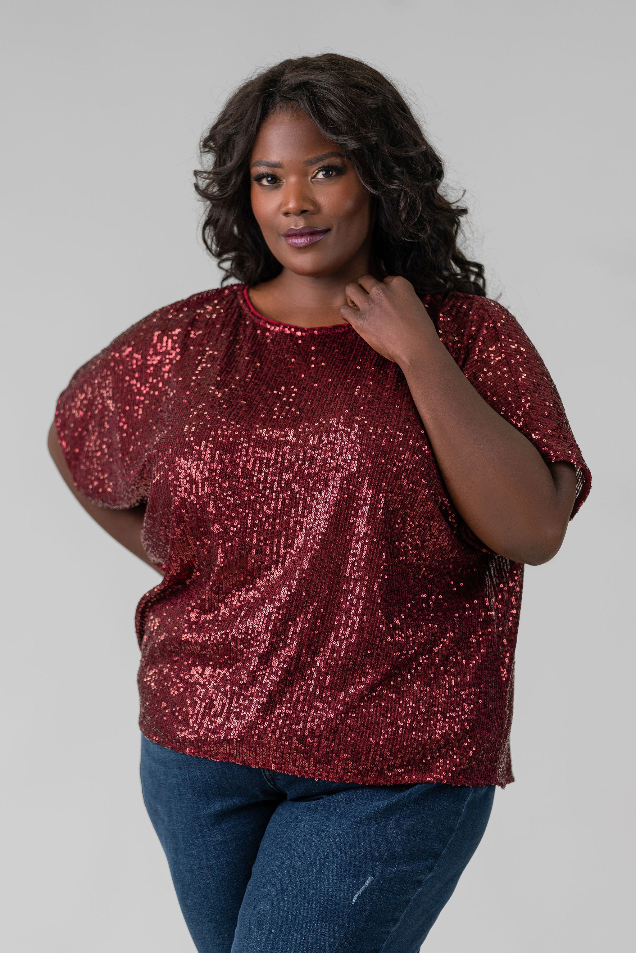SEQUIN TOP plus-size - AMOUR781