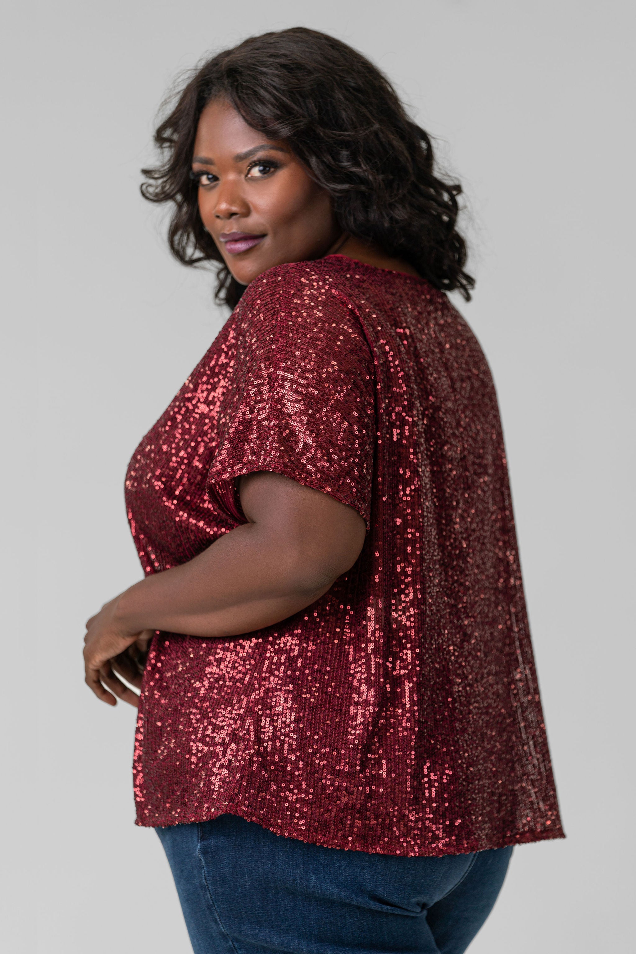 SEQUIN TOP plus-size - AMOUR781