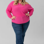 100% CASHMERE OFF THE SHOULDER TOP plus-size - AMOUR781