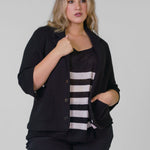 COTTON BLEND SHRUNKEN BLAZER plus-size - AMOUR781