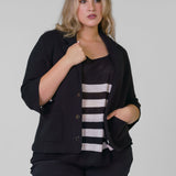 COTTON BLEND SHRUNKEN BLAZER plus-size - AMOUR781