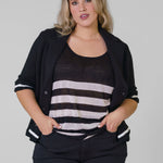 COTTON BLEND SHRUNKEN BLAZER plus-size - AMOUR781