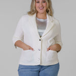 COTTON BLEND SHRUNKEN BLAZER plus-size - AMOUR781