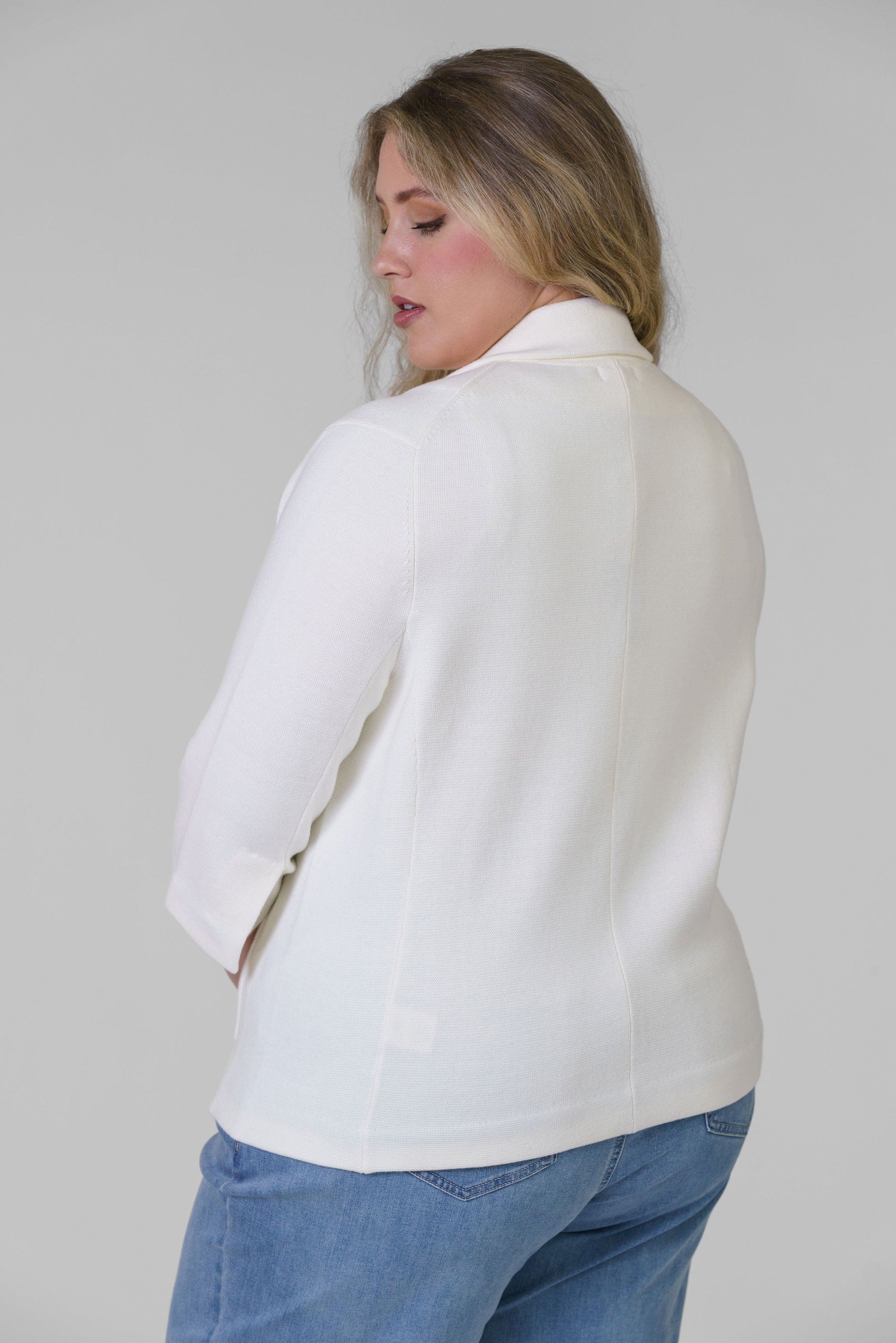 COTTON BLEND SHRUNKEN BLAZER plus-size - AMOUR781