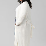 COTTON / CASHMERE BELTED RIBBED LONG CARDIGAN plus-size - AMOUR781