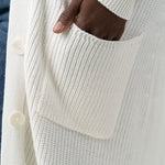 COTTON / CASHMERE BELTED RIBBED LONG CARDIGAN plus-size - AMOUR781