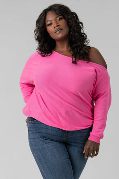 COTTON CASHMERE OFF-THE-SHOULDER plus-size - AMOUR781